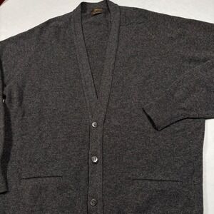 Coxmoore Cardigan Mens XL Charcoal Grey Pure New Wool Harrods Made in England